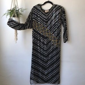 Chevron vintage sequin dress